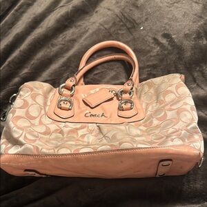 Coach Pink Signature Tote Bag